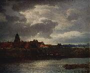 Andreas Achenbach Landschaft mit Flub oil on canvas